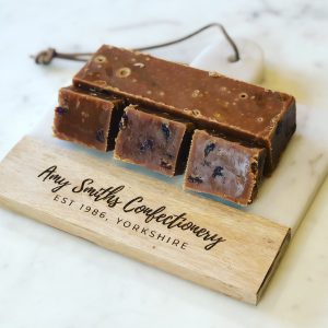 Hot Cross Bun Fudge. Delicious cinnamon flavour fudge mixed through with raisins.